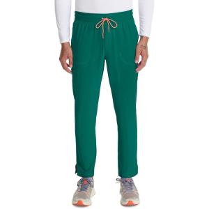 Cherokee Infinity Mens Drawstring Straight Leg Scrub Pants Mid Rise Zip Fly, 6 Pockets, Rib-Knit Waistband – IN200A(Hunter)