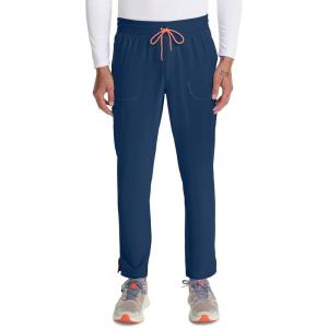 Cherokee Infinity Mens Drawstring Straight Leg Scrub Pants Mid Rise Zip Fly, 6 Pockets, Rib-Knit Waistband – IN200A(Navy)