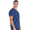 Cherokee Prints Men Scrubs Top V-Neck Print CK692(Gone Fishin’)
