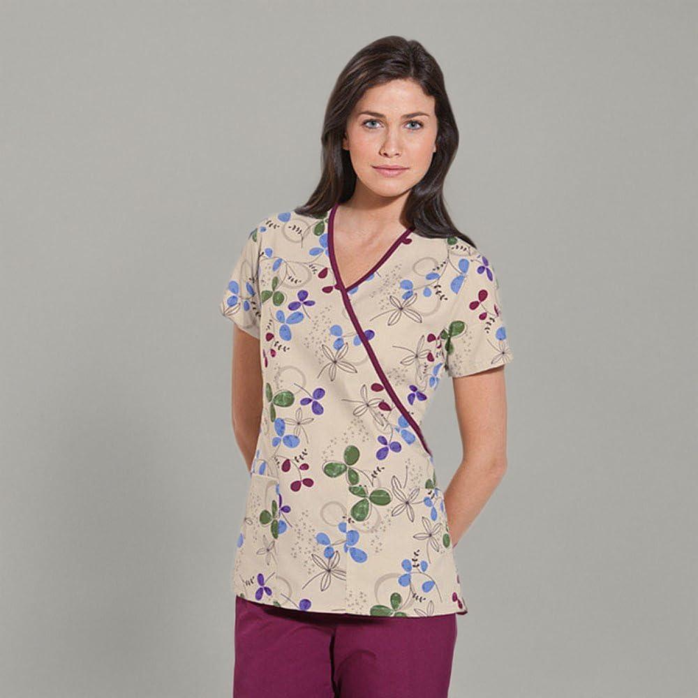 imageCherokee Prints Women Scrubs Top Mock Wrap 4826Clover Park