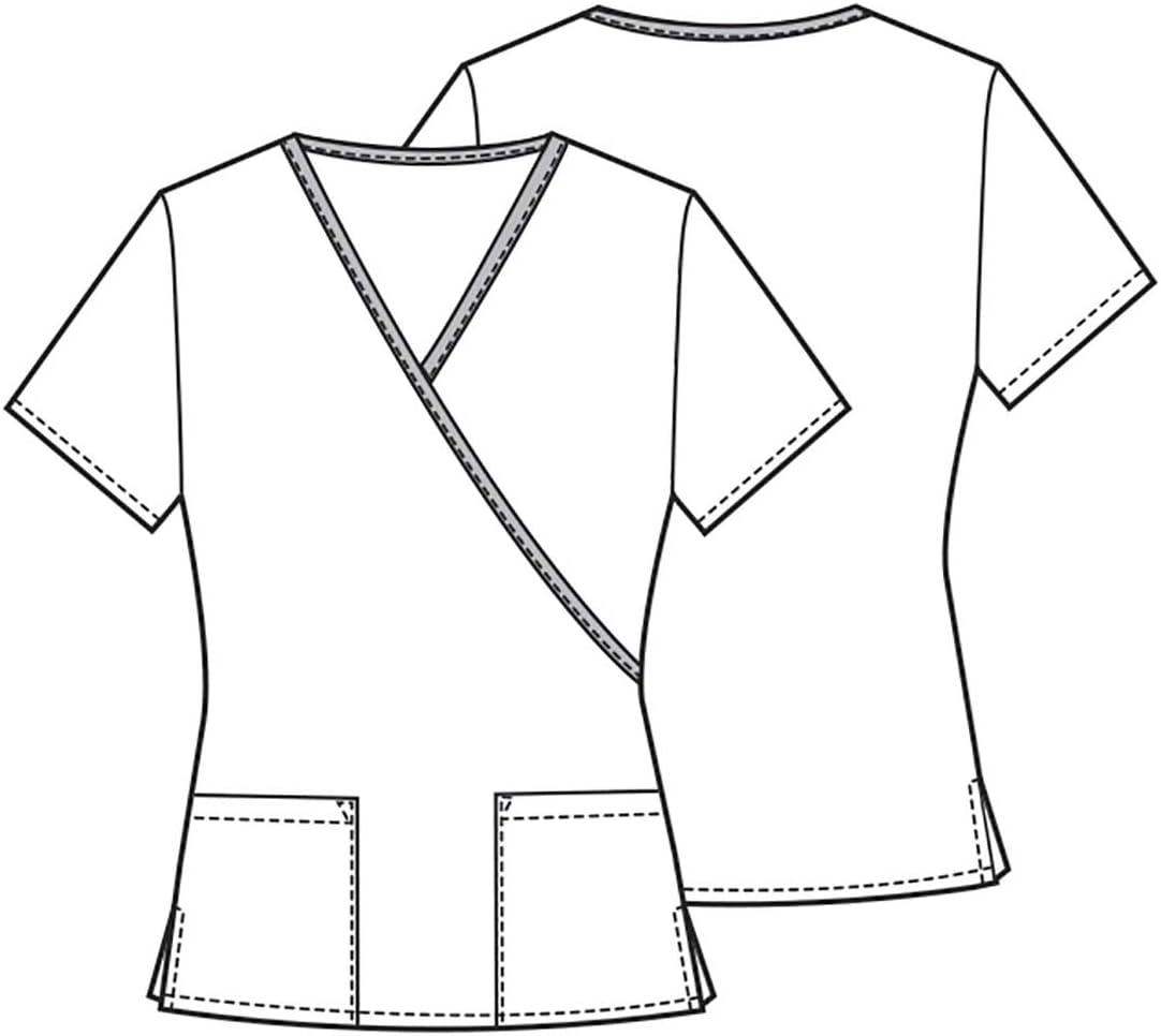 imageCherokee Prints Women Scrubs Top Mock Wrap 4826Clover Park