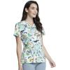 Cherokee Prints Women Scrubs Top V-Neck Print CK616(Earth Day)