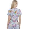 Cherokee Prints Women Scrubs Top V-Neck Print CK616(Friendly Flowers)