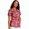 Cherokee Prints Women Scrubs Top V-Neck Print CK616(Meowy Christmouse)