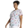 Cherokee Prints Women Scrubs Top V-Neck Print CK616(Paws for a Cause)