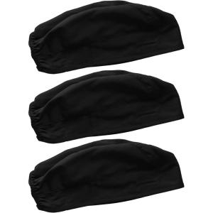 Cherokee Men and Women Scrub Cap with Adjustable Elastic Tie-Back Lightweight, Breathable No-Slip Unisex Surgical Cap – 2506(Black – 3 Pack)
