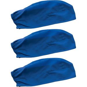 Cherokee Men and Women Scrub Cap with Adjustable Elastic Tie-Back Lightweight, Breathable No-Slip Unisex Surgical Cap – 2506(Royal – 3 Pack)