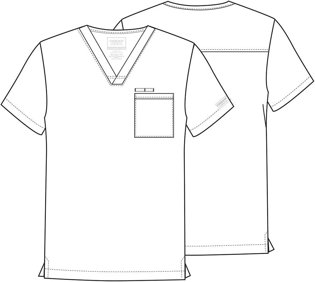 imageCherokee Scrubs for Men VNeck Top Workwear Professionals Soft Stretch WW675Pewter