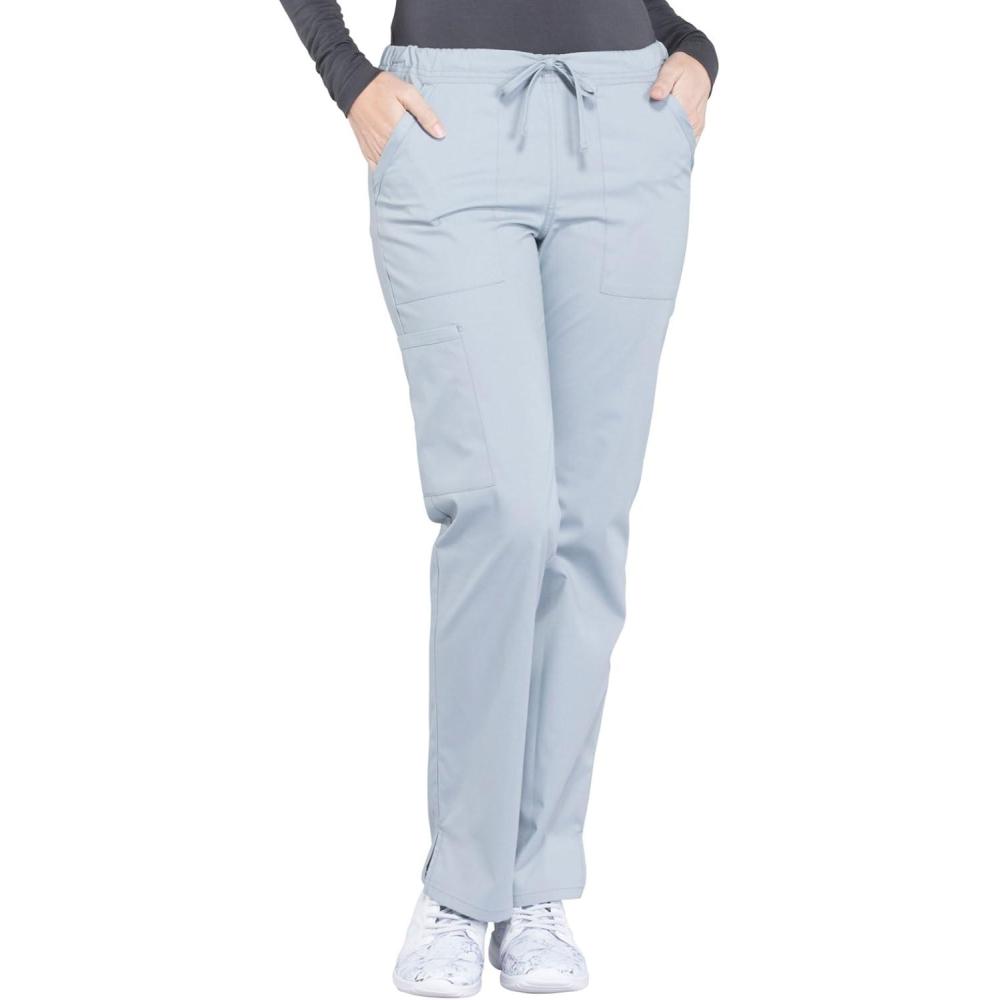 imageCherokee Scrub Pant for Women Mid Rise Straight Leg Drawstring Bottom with 5 Pockets Soft Stretchy amp Durable Fabric WW160Grey