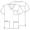 Cherokee Men’s V-Neck Top Traditional fit with 4 Pockets, Ultra Soft, Durable, Fade Resistant, 2-Way Stretch Fabric – WW695(Khaki)