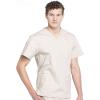 Cherokee Men’s V-Neck Top Traditional fit with 4 Pockets, Ultra Soft, Durable, Fade Resistant, 2-Way Stretch Fabric – WW695(Khaki)