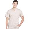 Cherokee Men’s V-Neck Top Traditional fit with 4 Pockets, Ultra Soft, Durable, Fade Resistant, 2-Way Stretch Fabric – WW695(Khaki)