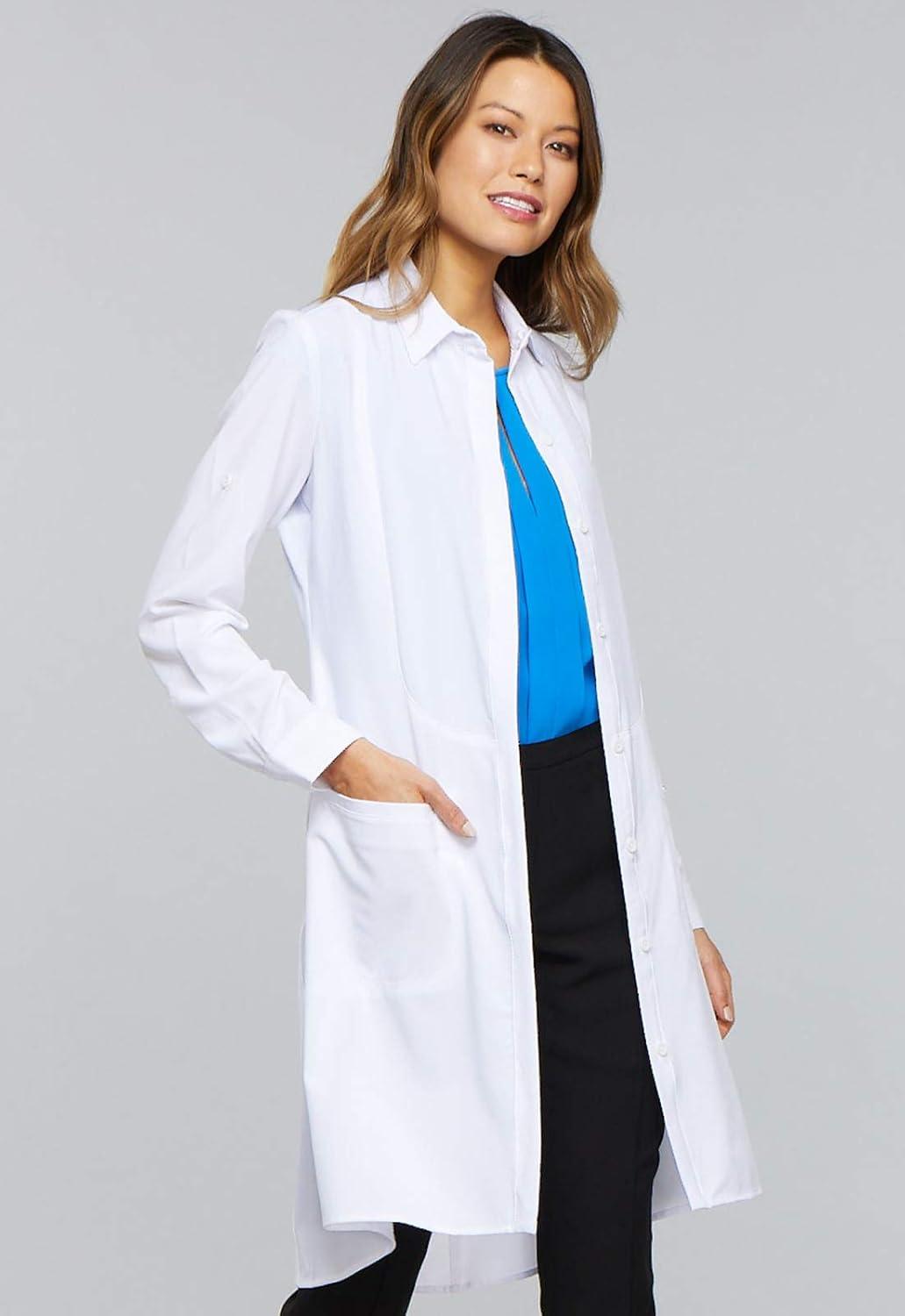 imageCherokee Infinity Lab Coat For Woman With 2 Pockets Moisture Wicking amp WrinkleResistant Fabric 1401AWhite
