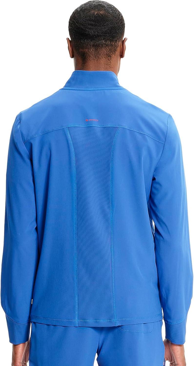 imageCherokee Infinity Mens Zip Front Scrub Jacket RibKnit Collar 3 Pockets Zipper Chest Pocket IN350ARoyal