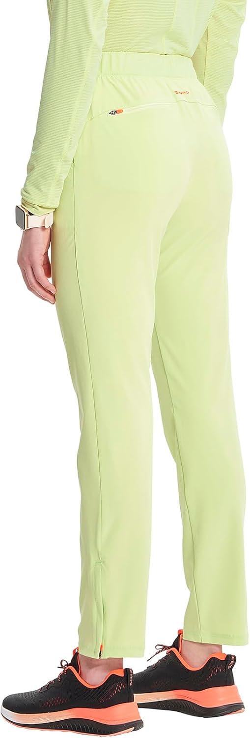 imageCherokee Infinity Womens PullOn Cargo Scrub Pants Mid Rise 5 Zip Pockets Drawstring Waist with Tapered Leg IN120AGreen Energy