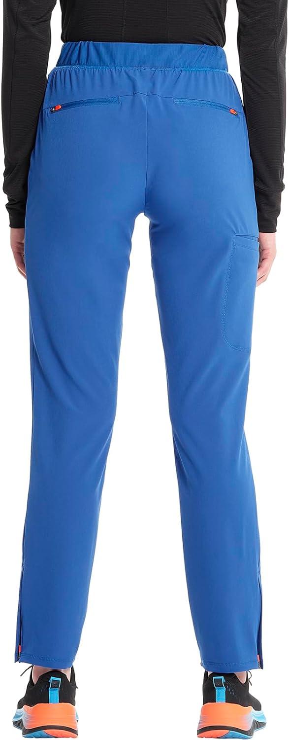 imageCherokee Infinity Womens PullOn Cargo Scrub Pants Mid Rise 5 Zip Pockets Drawstring Waist with Tapered Leg IN120ARoyal