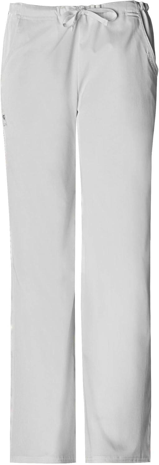 imageCherokee Luxe Women Scrubs Pant Low Rise Straight Leg Drawstring 1066White