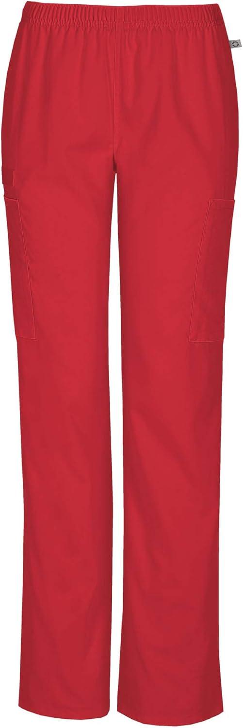 imageCherokee Womens Mid Rise Straight Leg Elastic Waist PantRed