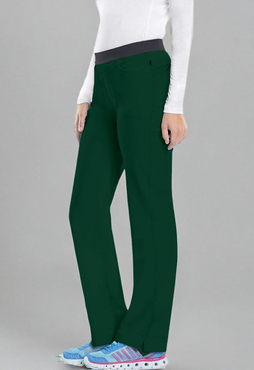 imageInfinity by Cherokee Women Scrubs Pant Low Rise Slim Pullon 1124AHunter Green