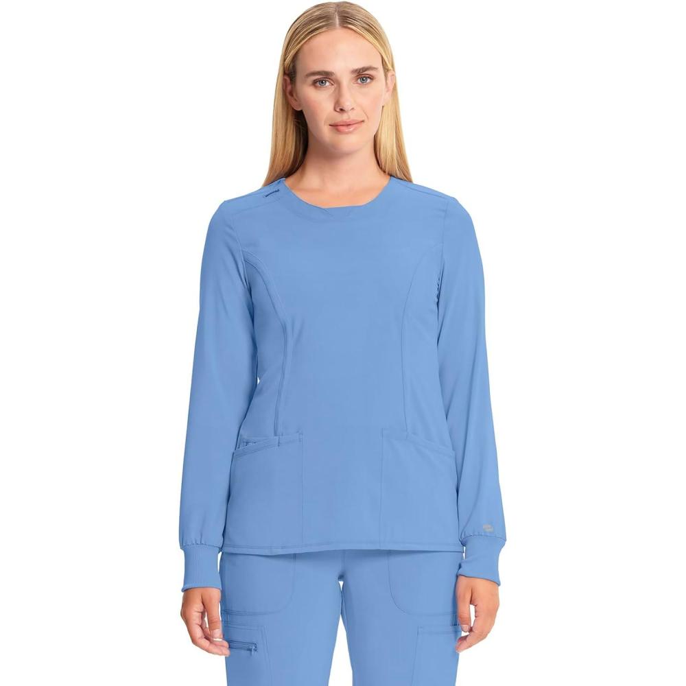 imageCherokee Infinity Long Sleeve Scrubs for Women 4Way Stretch Performance Fabric CK781ACiel