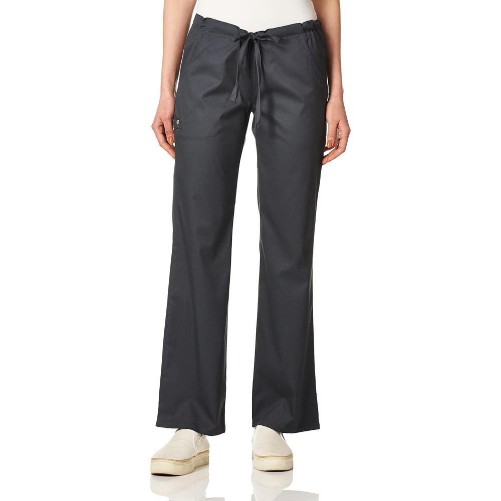 imageCherokee Luxe Women Scrubs Pant Low Rise Straight Leg Drawstring 1066Pewter