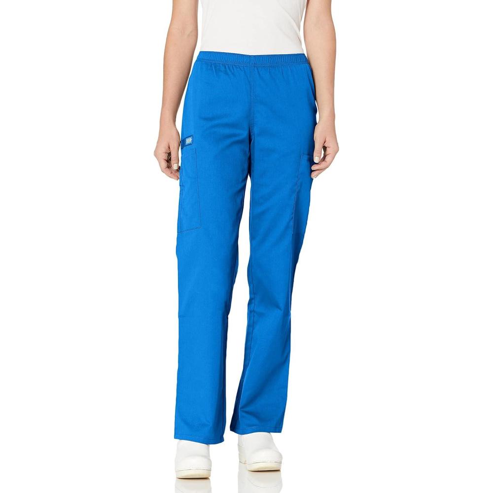 imageCherokee Womens Mid Rise Straight Leg Elastic Waist PantRoyal