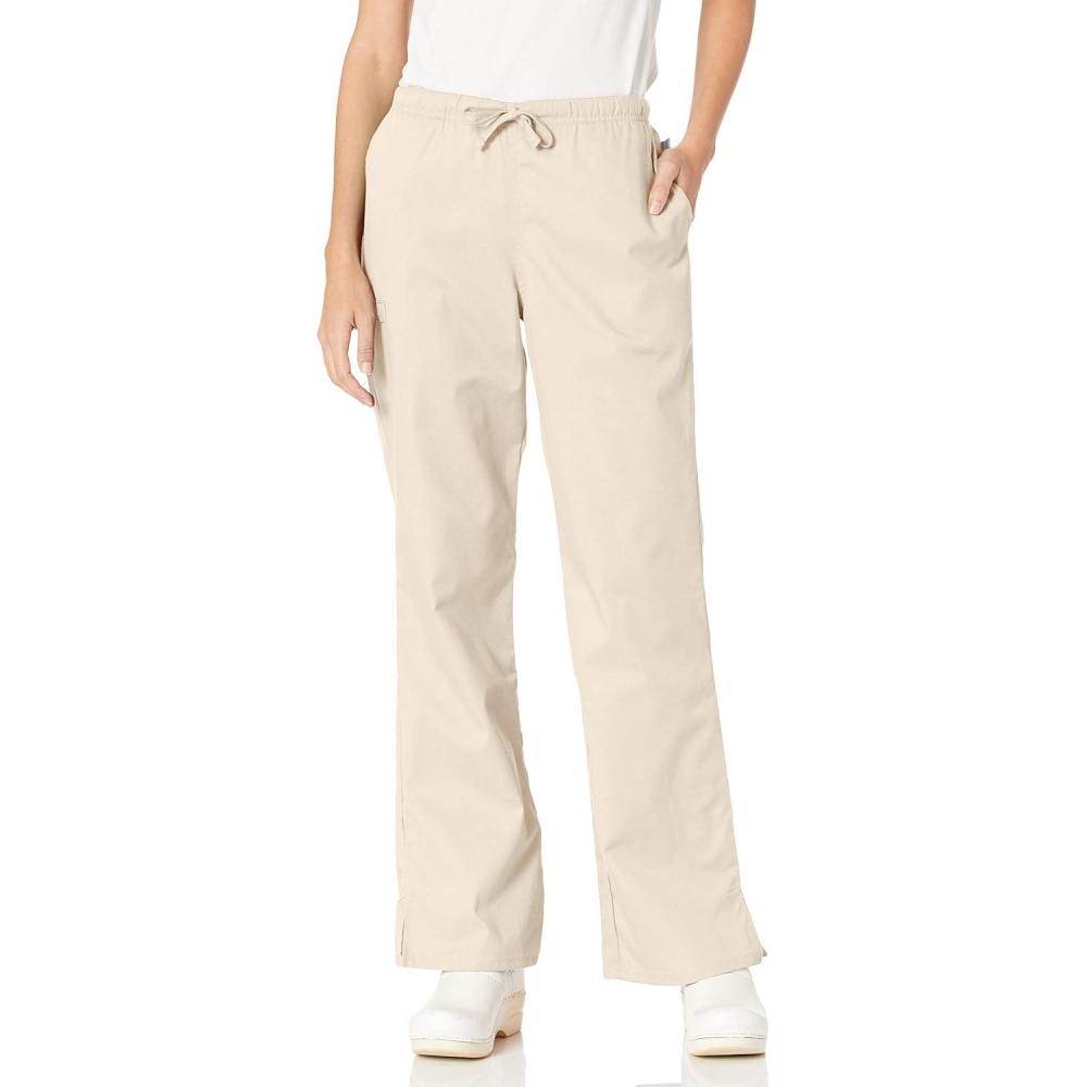 imageCherokee Womens Ww Flex W Certainty Midrise Flare Drawstring PantKhaki