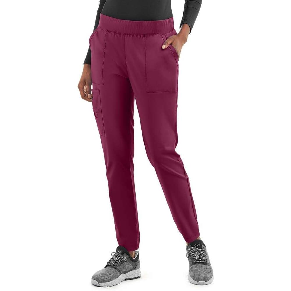 imageCherokee Workwear Professionals Women Scrubs Pant Mid Rise Jogger WW036Wine