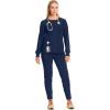 Cherokee Infinity Long Sleeve Scrubs for Women, 4-Way Stretch Performance Fabric – CK781A(Navy)