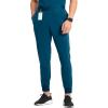 Cherokee Infinity Mens Mid Rise Jogger Scrub Pants Drawstring Waist, 4 Pockets, Zip Cargo Pocket, Rib-Knit Cuffs – IN204A(Caribbean Blue)