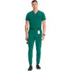 Cherokee Infinity Mens Mid Rise Jogger Scrub Pants Drawstring Waist, 4 Pockets, Zip Cargo Pocket, Rib-Knit Cuffs – IN204A(Hunter)