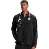 Cherokee Infinity Mens Zip Front Scrub Jacket, Rib-Knit Collar, 3 Pockets, Zipper Chest Pocket – IN350A(Black)