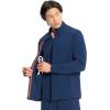 Cherokee Infinity Mens Zip Front Scrub Jacket, Rib-Knit Collar, 3 Pockets, Zipper Chest Pocket – IN350A(Navy)