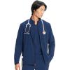 Cherokee Infinity Mens Zip Front Scrub Jacket, Rib-Knit Collar, 3 Pockets, Zipper Chest Pocket – IN350A(Navy)