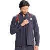 Cherokee Infinity Mens Zip Front Scrub Jacket, Rib-Knit Collar, 3 Pockets, Zipper Chest Pocket – IN350A(Pewter)