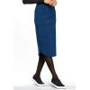 Cherokee Infinity Womens Drawstring Cargo Scrub Skirt, Knee Length, 5 Pockets, Rib-Knit Stretch, Moisture Wicking – CK505A(Navy)