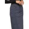 Cherokee Infinity Womens Drawstring Cargo Scrub Skirt, Knee Length, 5 Pockets, Rib-Knit Stretch, Moisture Wicking – CK505A(Pewter)