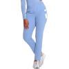 Cherokee Infinity Womens Pull-On Cargo Scrub Pants, Mid Rise, 5 Zip Pockets, Drawstring Waist with Tapered Leg – IN120A(Ciel)