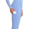 Cherokee Infinity Womens Pull-On Cargo Scrub Pants, Mid Rise, 5 Zip Pockets, Drawstring Waist with Tapered Leg – IN120A(Ciel)
