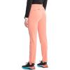 Cherokee Infinity Womens Pull-On Cargo Scrub Pants, Mid Rise, 5 Zip Pockets, Drawstring Waist with Tapered Leg – IN120A(Electric Coral)