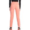 Cherokee Infinity Womens Pull-On Cargo Scrub Pants, Mid Rise, 5 Zip Pockets, Drawstring Waist with Tapered Leg – IN120A(Electric Coral)