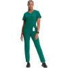 Cherokee Infinity Womens Pull-On Cargo Scrub Pants, Mid Rise, 5 Zip Pockets, Drawstring Waist with Tapered Leg – IN120A(Hunter)