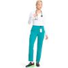 Cherokee Infinity Womens Pull-On Cargo Scrub Pants, Mid Rise, 5 Zip Pockets, Drawstring Waist with Tapered Leg – IN120A(Teal Blue)