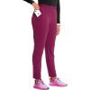 Cherokee Infinity Womens Pull-On Cargo Scrub Pants, Mid Rise, 5 Zip Pockets, Drawstring Waist with Tapered Leg – IN120A(Wine)