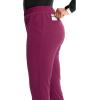 Cherokee Infinity Womens Pull-On Cargo Scrub Pants, Mid Rise, 5 Zip Pockets, Drawstring Waist with Tapered Leg – IN120A(Wine)