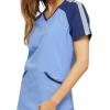 Infinity Cherokee Women Scrubs Top Colorblock V-Neck Plus Size CK690A, 4XL, Ciel