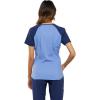 Infinity Cherokee Women Scrubs Top Colorblock V-Neck Plus Size CK690A, 4XL, Ciel
