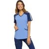 Infinity Cherokee Women Scrubs Top Colorblock V-Neck Plus Size CK690A, 4XL, Ciel