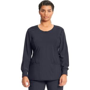 Cherokee Infinity Long Sleeve Scrubs for Women, 4-Way Stretch Performance Fabric – CK781A(Pewter)