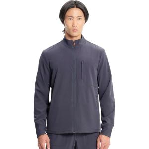 Cherokee Infinity Mens Zip Front Scrub Jacket, Rib-Knit Collar, 3 Pockets, Zipper Chest Pocket – IN350A(Pewter)